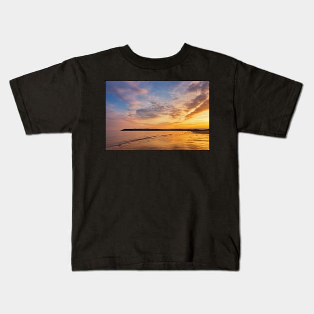 Oxwich Bay, Gower Kids T-Shirt by dasantillo